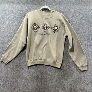 Vintage Prairie Mountain Taos New Mexico Sweatshirt Men Medium Tan Southwest USA